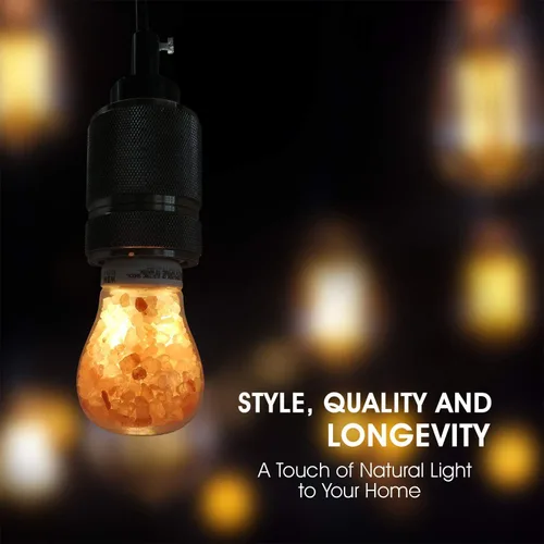 Miniatura 7 de Himalayan Glow Bombillas LED de lámpara de sal equivalente a 60 W, brillo ámbar cálido, bombilla Edison E26 regulable para decoración, hogares