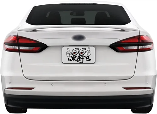 Miniatura 3 de SlickMod Revestimiento de vinilo opaco cromado para Ford Fusion 2019-2020 para moldura trasera de maletero (negro brillante)