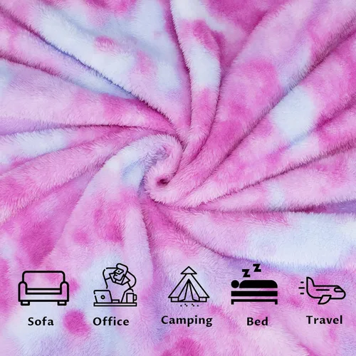 Miniatura 6 de MUGD Mantas Suaves Mantas de Forro Polar Manta Suave y Peluda para Niños Manta Cálida para Cama Color rosa multicolor