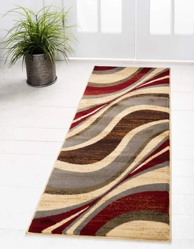 Miniatura 13 de Unique Loom Barista Collection - Alfombra Ngada (2 pies 2 pulgadas x 3 pies 1 pulgada, Rectangular, Beige/Rojo)