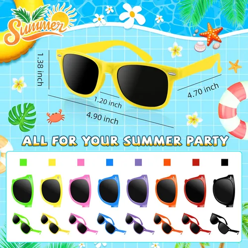Miniatura 8 de Kids Sunglasses Party Favors Bulk, Neon Sunglasses with UV400 Protection for Gilrs Boys Kids