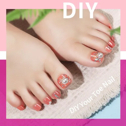 Miniatura 4 de Teenitor 120 piezas de uñas postizas naturales para los dedos del pie, uñas postizas para mujeres con pegamento para uñas, puntas de uñas postizas