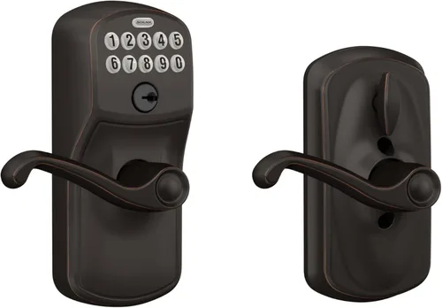 Miniatura 17 de SCHLAGE FE595 CAM 622 GEO Entrada con teclado con cerradura electrónica Flex, negro mate