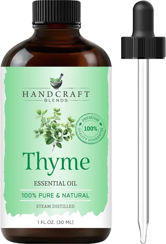 Handcraft Blends - Aceite esencial de tomillo – 1 onza líquida – 100% puro y natural – Aceite esencial de grado premium para difusor y aromaterapia,