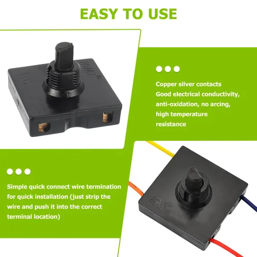 Miniatura 4 de Interruptor giratorio 13A-125V/10A-250V, selector de velocidad universal de 4 posiciones y 3 velocidades, interruptor giratorio para calentador
