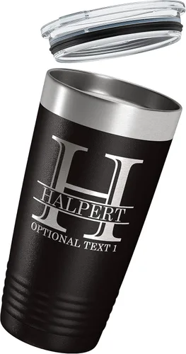 Miniatura 4 de Vaso de acero inoxidable aislado con tapa de 20 onzas (17 colores) con recubrimiento en polvo, grabado personalizado, idea de regalo grabada
