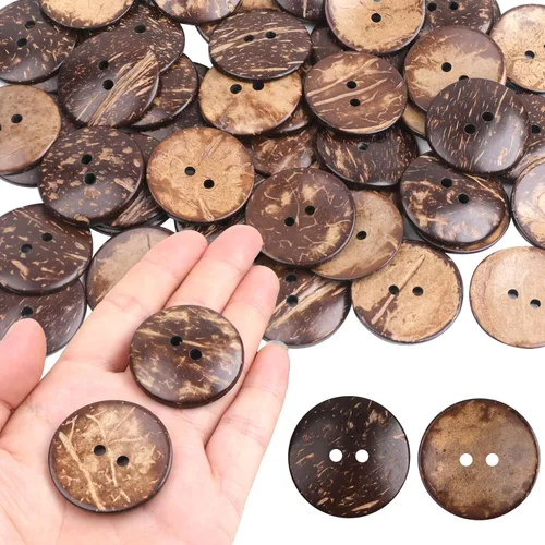 Miniatura 5 de YAKA 100pc nuevo grueso coco Shell 2 agujeros botón artesanía/coser/productos calientes
