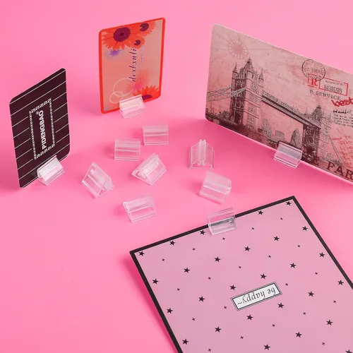 Miniatura 2 de 24 soportes de plástico para tarjetas de lugar, soporte para tarjetas de mesa de boda, soporte acrílico para tarjetas de boda, fotos, notas