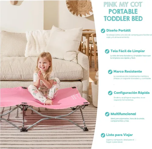 Miniatura 4 de Regalo My Cot® Cama Portátil para Niños Pequeños, Rosa