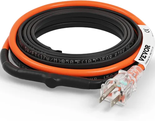 Miniatura 11 de VEVOR Cable de calefacción de tubería autorregulable, cinta térmica de 120 pies de 5 W/ft para protección contra congelación de tuberías, protege
