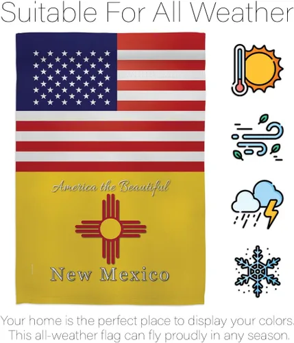 Miniatura 5 de Americana Home & Garden US New Mexico House Flag 2 pcs Pack Regional States American Territories Republic Country Particular Area Decoration Banner