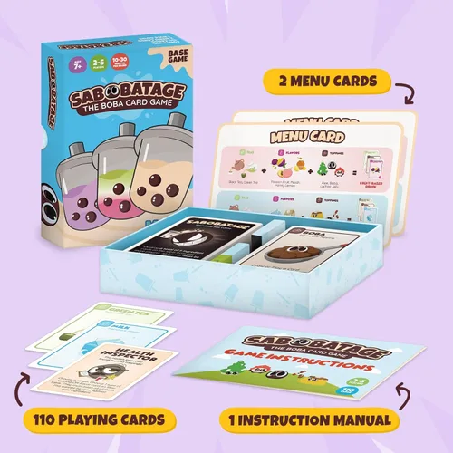 Miniatura 5 de Sabobatage: El juego de cartas Boba Juego de fiesta fácil y familiar Juegos de cartas para adultos, adolescentes y niños 2-5 jugadores