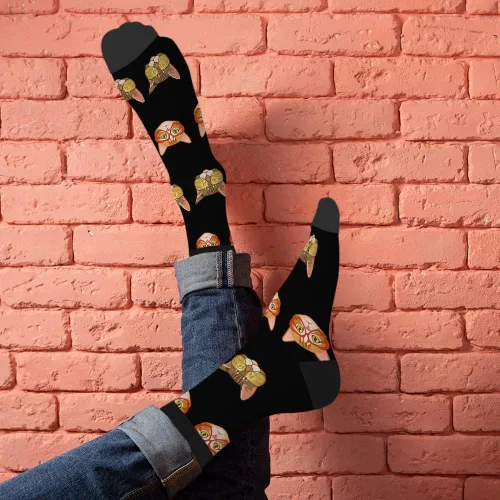 Miniatura 6 de AOYEGO Calcetines divertidos con guirnalda de bombillas brillantes, calcetines casuales novedosos, diseño de color de contraste para mujeres