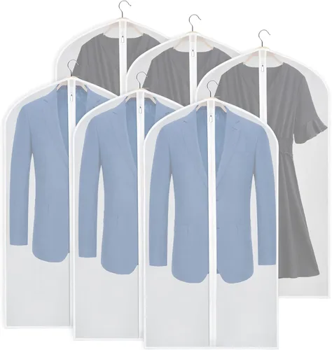 Miniatura 12 de Zilink Bolsas de ropa transpirables para abrigo de piel de 43", bolsas de traje para almacenamiento en armario, fundas transparentes para chaqueta