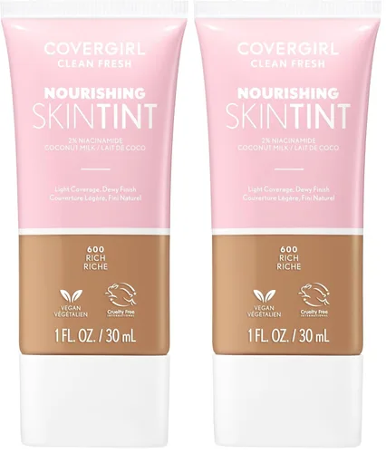 Miniatura 14 de COVERGIRL Clean Fresh Tinte para piel nutritivo, 550 Claro/Medio, base líquida, acabado húmedo, infundido con coco y aloe, fórmula vegana 550