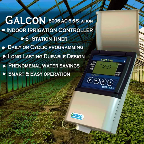 Miniatura 2 de Galcon GAE2S0002U1 8006 AC-6 Controlador de riego de zona de estación de 6 estaciones Aspersor automático, temporizador diario/cíclico, sistema