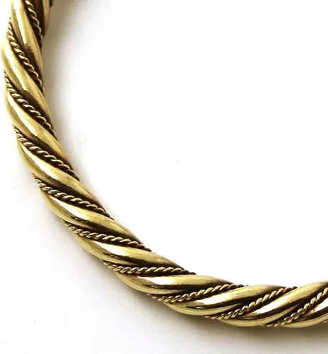Miniatura 3 de ARTIZANSTORE Brazalete de bronce nórdico vikingo Fenrir con cabeza de lobo trenzado brazalete brazo anillo joyería pagana, Hierro, No es una piedra