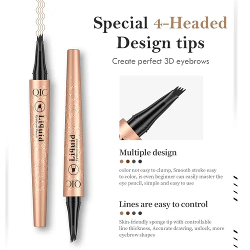 Miniatura 2 de Lápiz de cejas marrón claro, lápiz de cejas Microblading a prueba de manchas con punta de microhorquilla mejorada, lápiz de microblading impermeable