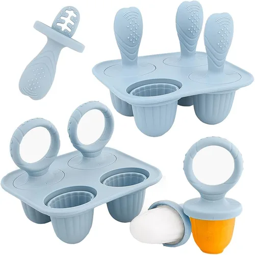 Miniatura 11 de Moldes de silicona para paletas, mini moldes para paletas de leche materna con palitos, máquina de paletas para morder leche materna congelada
