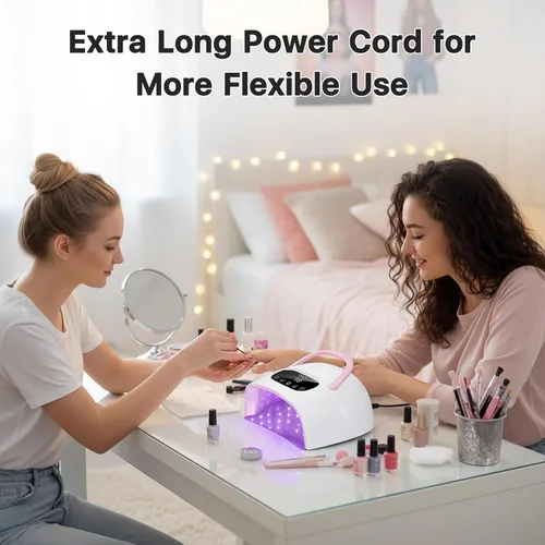 Miniatura 9 de Lámpara de uñas LED UV, luz UV profesional para uñas de gel con sensor automático y 4 ajustes de temporizador, base magnética, pantalla táctil LCD