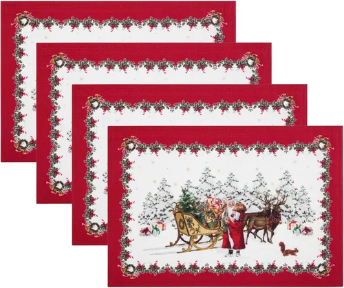 Elrene Home Fashions Villeroy & Boch Elrene Home Fashions Juego de 4 manteles individuales de fantasía para el hogar, 13 x 19 pulgadas, multicolor