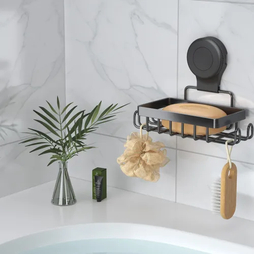 Miniatura 7 de Portajabón bandeja para jabón en barra con ventosa, soporte para champú en barra para pared de ducha, bandeja escurridor ahorradora de jabón
