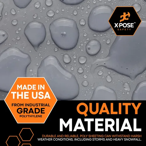 Miniatura 5 de Xpose Safety Lámina de plástico transparente – Rollo de 20' x 100' – Lámina de polietileno resistente de 4 mil – Impermeable, a prueba de polvo