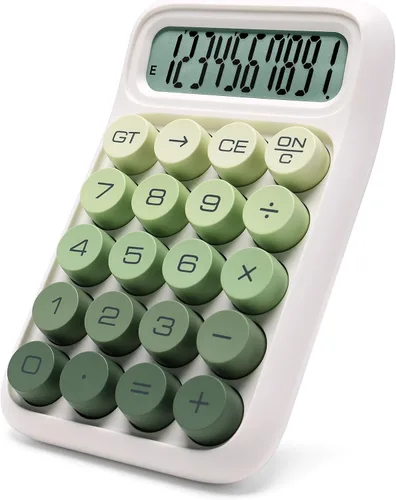 Miniatura 10 de Calculadora de Interruptor Mecánico, 10 Dígitos, Gran Pantalla LCD, Púrpura, Teclas Grandes, Estética