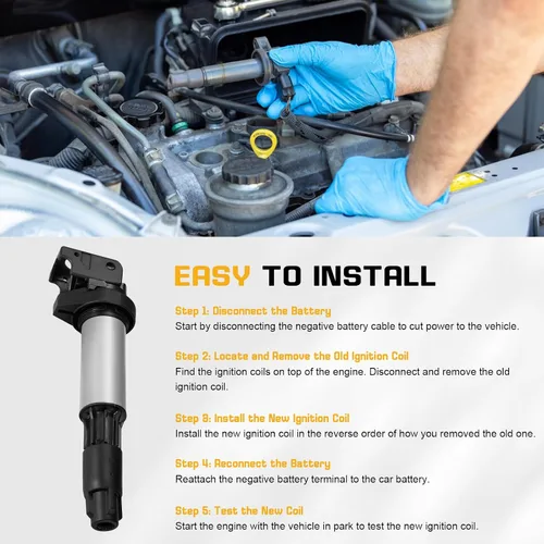 Miniatura 6 de QYL Paquete de 6 bobinas de encendido compatibles con BMW 120I 320I 325CI 325XI 325I 330I 330XI 530I 545I 550I 645CI 745I 745LI X5 Z4 760LI M3 Z3