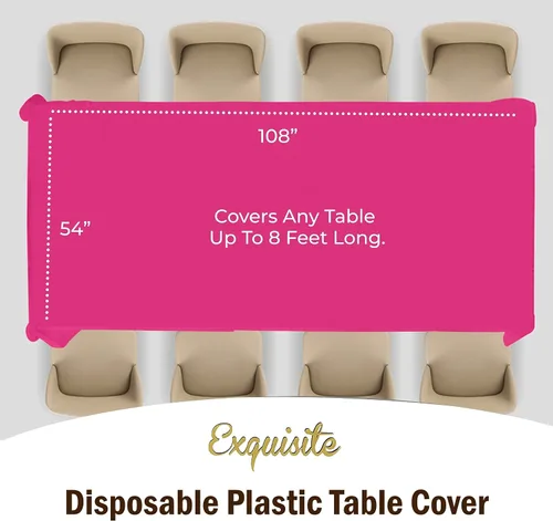 Miniatura 4 de Party Solids Mantel rectangular de plástico, 54 x 108 pulgadas, paquete de 24
