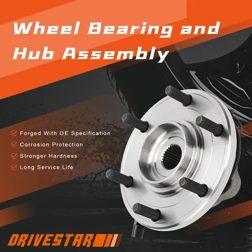 Miniatura 6 de 515155 Buje de rueda delantera y conjunto de cojinetes con ABS 6 lengüetas para Nissan Titan Armada 4WD 2012 2013 2014 2015