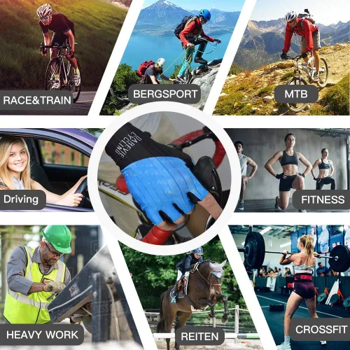 Miniatura 2 de Darevie Guantes de ciclismo de alta velocidad, guantes de ciclismo de medio dedo, guantes de ciclismo absorbentes de impacto, transpirables