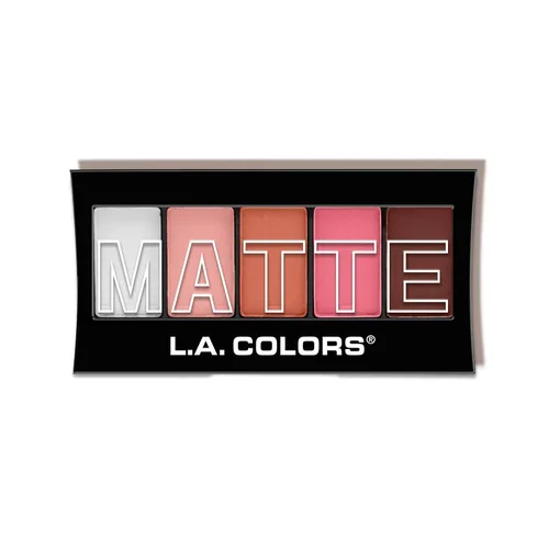 L.A. COLORS Paleta de sombra de ojos mate de 5 colores, Rosa Chiffon CEM476