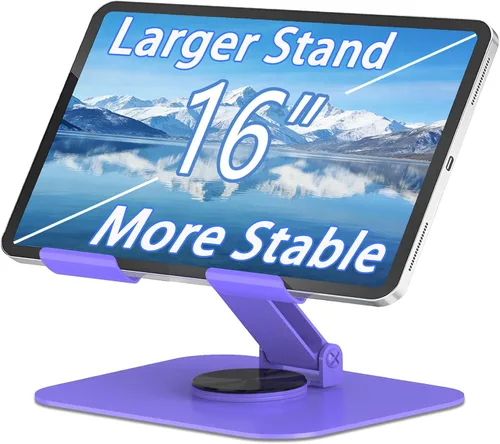 Miniatura 10 de Soporte de metal para tableta, soporte ajustable de rotación de 360° compatible con tabletas de 4 a 16 pulgadas como iPad Pro Air, iPad mini, Tab