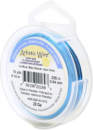 Miniatura 104 de Artistic Wire, alambre para manualidades de calibre 22 bañado en plata, resistente a las manchas, color cobre, blanco, 9,1 m