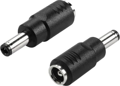 Adaptador de corriente CC, enchufe macho de 0.217 in x 0.098 in CC a conector hembra de 0.256 in x 0.118 in para laptop, cámaras de seguridad CCTV