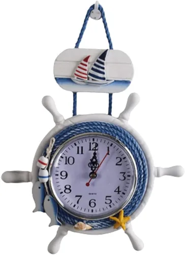 PAASHE Best Wall Clock Wall Clock Creative Wooden Rudder-Shaped Wall Clock Unique Personality Fashion Decorative Clock for Living Room Dining Room