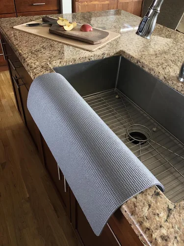 Miniatura 3 de Protector de bordes para fregadero de cocina de un solo fregadero (13.5" x 23") - Gris