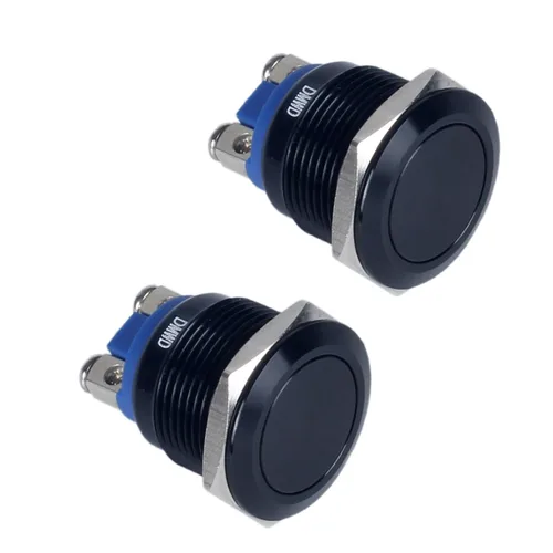 Miniatura 11 de Paquete de 2 interruptores de botón momentáneos de metal de 0.630 in, impermeables, IP66, terminales de tornillo antivandálicos de 12 V, 24 V, 36 V