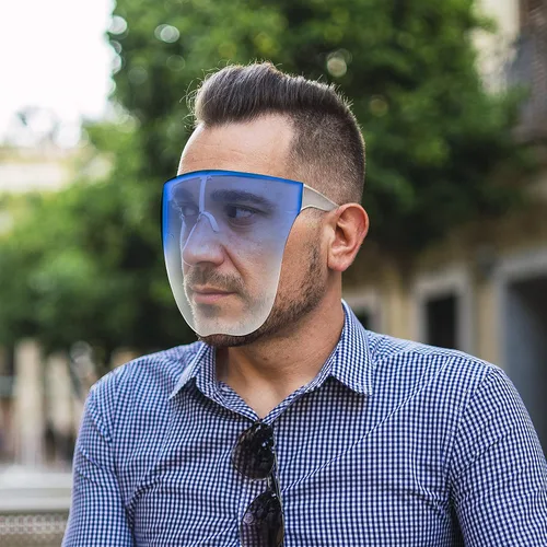 Miniatura 5 de Escudo facial completo anti niebla con gafas - ver a través de la máscara transparente