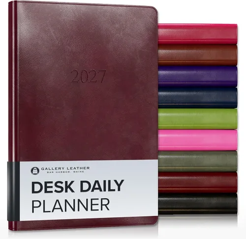 Miniatura 15 de Gallery Leather Daily Planner 2027, Elegantly Bound Daily Calendar Planner and Notebook with Stylish Gold-Gilded Page Edges, 12 Months - 2027