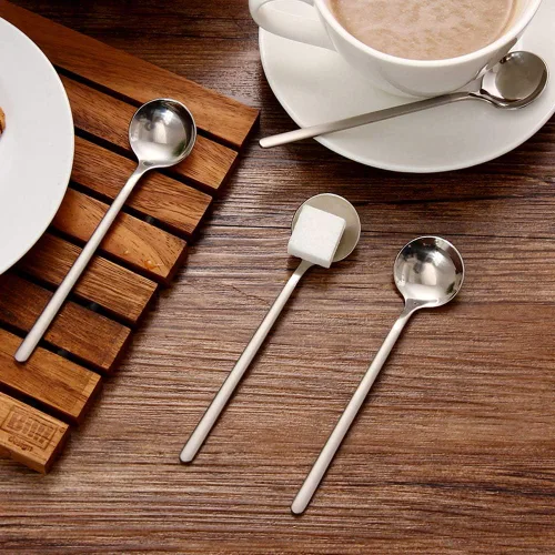 Miniatura 2 de findTop - Juego de 8 cucharas de café expreso de acero inoxidable, mini cucharaditas para café, té británico, postre, pastel, helado, capuchino, 5.3