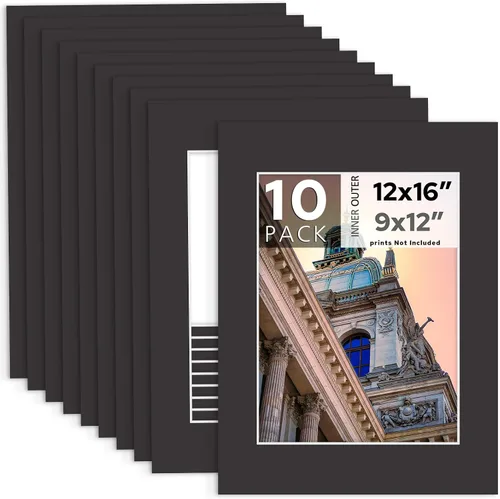 Miniatura 73 de MBC MAT BOARD CENTER, Paquete de 5 paspartús negros de 4x6 para fotos de 3x5, corte biselado, libre de ácido, grosor de 4 capas