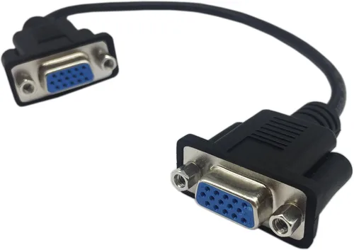 Miniatura 2 de CERRXIAN 1 pie VGA SVGA 15 Pin HD15 hembra a hembra cambiador de género adaptador de extensión Video Monitor Cable para PC portátil TV Porjector (ff)
