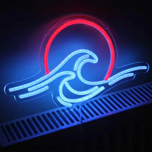 Miniatura 2 de Letrero de neón LED con diseño de puesta de sol y salida del sol, para decoración de pared, surf, océano, decoración de dormitorio, sala de estar