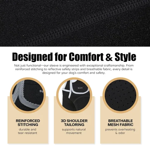 Miniatura 4 de Traje de recuperación para perros, alternativa al cono médico, manga de recuperación de perro resistente a la abrasión, lavable de 0.118 pulgadas