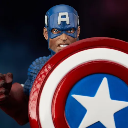 Miniatura 7 de Diamond Select Toys Marvel Comics: Capitán América busto de resina a escala 1:7, multicolor, 6 pulgadas