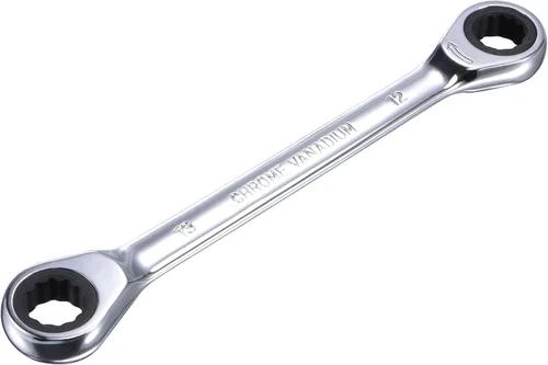 Miniatura 7 de uxcell Llave de trinquete de extremo de caja doble (0.394 in x 0.433 in) métrica 72 dientes 12 puntas llave de trinquete herramientas CR-V