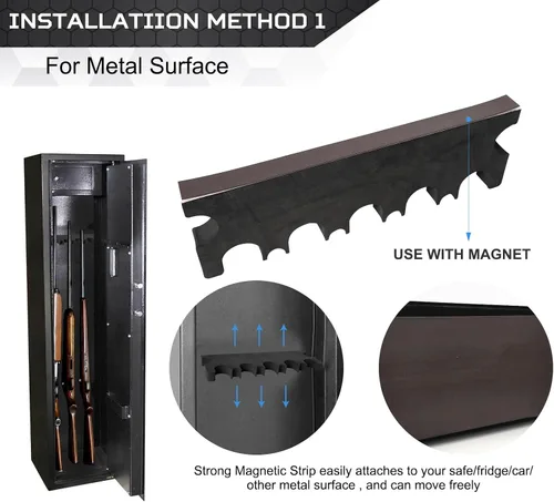 Miniatura 7 de OCQOTAT Estante para Armas para Almacenamiento de Armas, Accesorio de Caja Fuerte para Armas para Rifles y Escopetas, Soporte para Armas en Gabinete