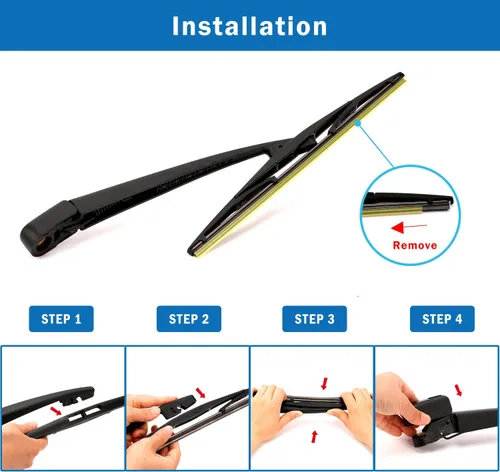 Miniatura 16 de WTI Juego de escobillas de limpiaparabrisas trasero Compatible con Honda CRV 2007-2011 CR-V SUV Kits de limpiaparabrisas traseros Montaje